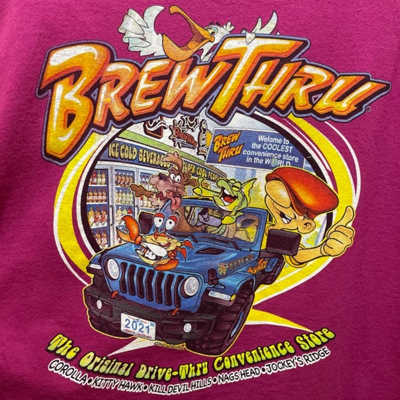 NWOT Brew Thru Long Sleeve Magenta T-shirt - Picture 2 of 5